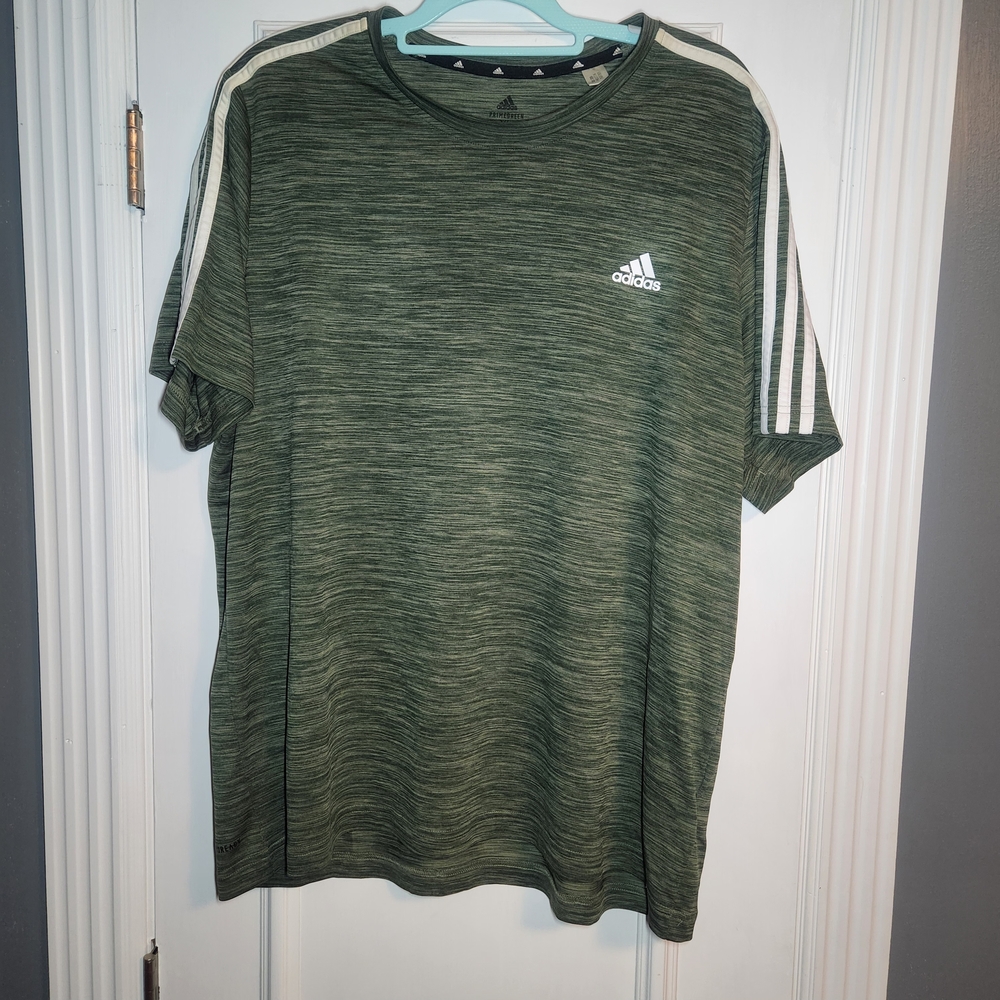 Adidas Men's Olive Green Short Sleeve Tee Sz XL